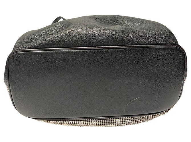 Borsa Michael Kors Frankie Mesh Bucket in Argento e Pelle Nera - vista 5