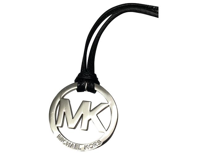 Borsa Michael Kors Frankie Mesh Bucket in Argento e Pelle Nera - vista 8