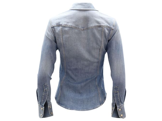 a.l.C. Sullivan Button-Down Shirt in Blue Cotton Denim - view 2
