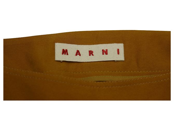 Falda a media pierna de crepé asimétrico en viscosa naranja de Marni - vista 3