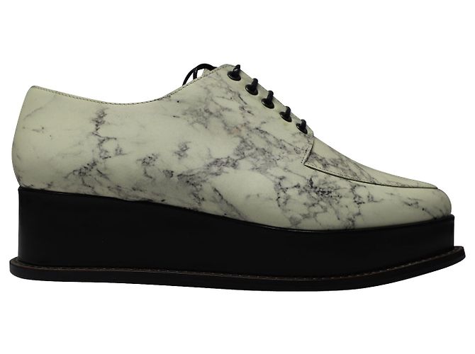 Opening Ceremony Inaugurazione Eleanor Platform Oxfords in Pelle Stampa Marmo Multicolore - vista 3