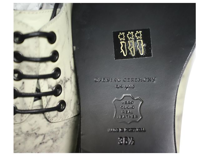 Opening Ceremony Inaugurazione Eleanor Platform Oxfords in Pelle Stampa Marmo Multicolore - vista 6