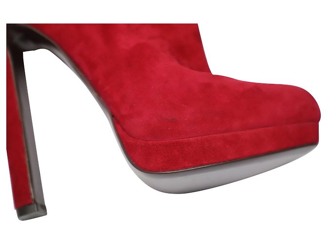 Stivaletti Alexander McQueen in camoscio rosso - vista 10