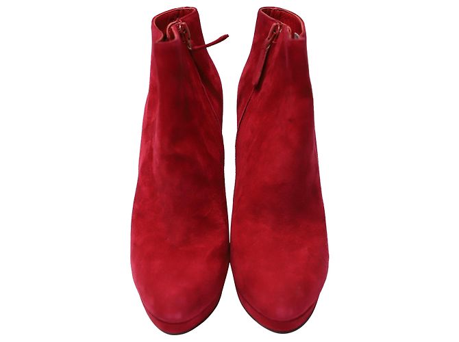 Stivaletti Alexander McQueen in camoscio rosso - vista 2