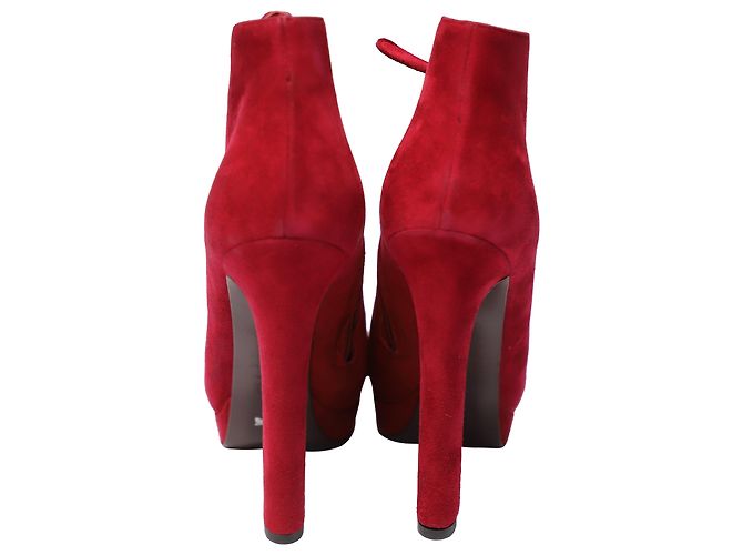 Stivaletti Alexander McQueen in camoscio rosso - vista 4
