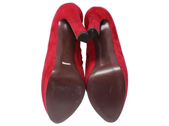 Stivaletti Alexander McQueen in camoscio rosso - vista 5