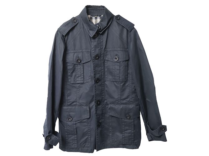 Giacca Monopetto Burberry in Cotone Blu Navy - vista 4