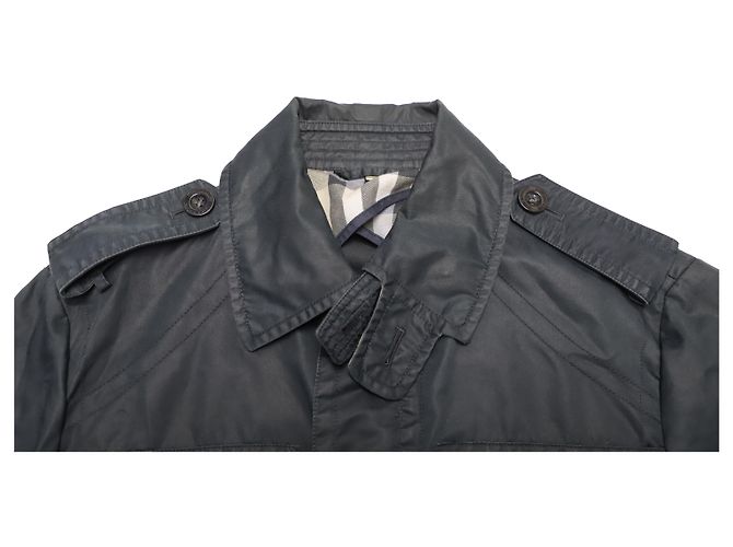 Giacca Monopetto Burberry in Cotone Blu Navy - vista 6