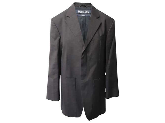 Blazer Jacquemus La Veste D'Homme in Canapa Nera Nero - vista 2