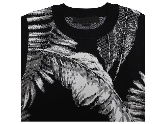 Top sin mangas de jacquard con estampado hawaiano en rayón negro de T by Alexander Wang - vista 6