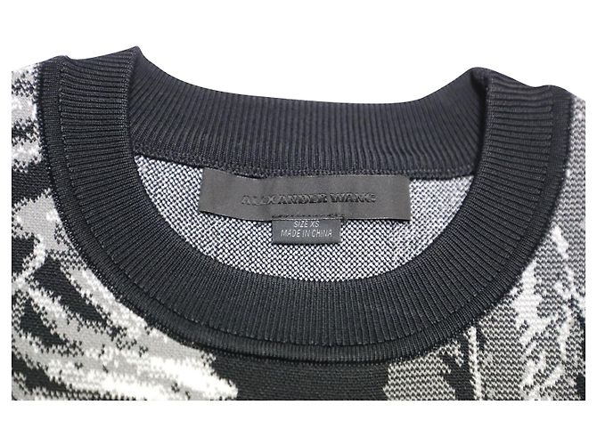 Top sin mangas de jacquard con estampado hawaiano en rayón negro de T by Alexander Wang - vista 7