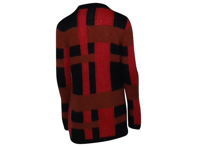 Karierter Pullover von Tod's aus rotem Mohair Schwarz - Ansicht 5