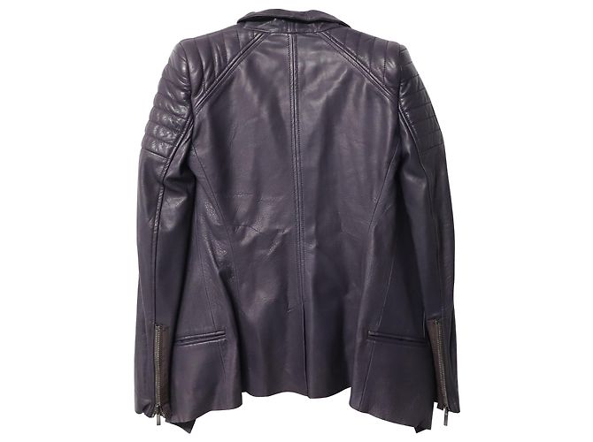 Chaqueta biker acolchada de cuero violeta Haider Ackermann - vista 5