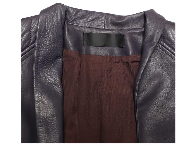 Chaqueta biker acolchada de cuero violeta Haider Ackermann - vista 6