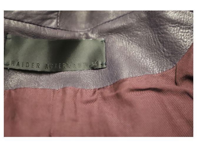 Chaqueta biker acolchada de cuero violeta Haider Ackermann - vista 8