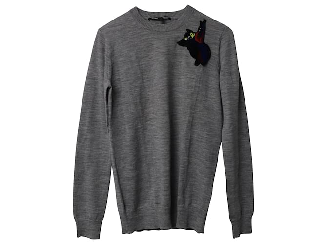 Proenza Schouler Patch-Pullover aus grauer Wolle - Ansicht 4