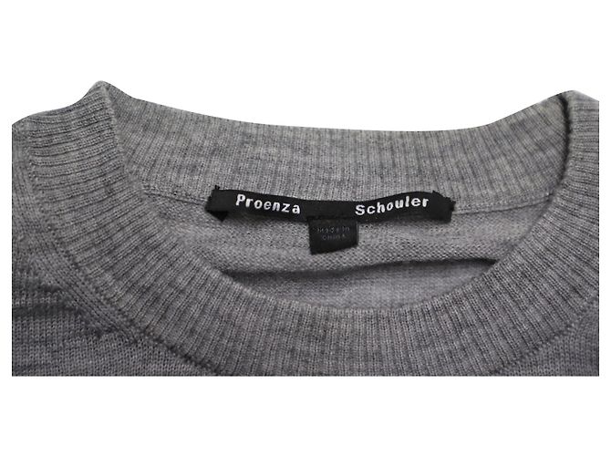Proenza Schouler Patch-Pullover aus grauer Wolle - Ansicht 7