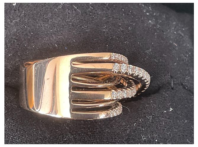 Autre Marque Anello in oro rosa 750 con 1,60 ct di diamanti D'oro - vista 2