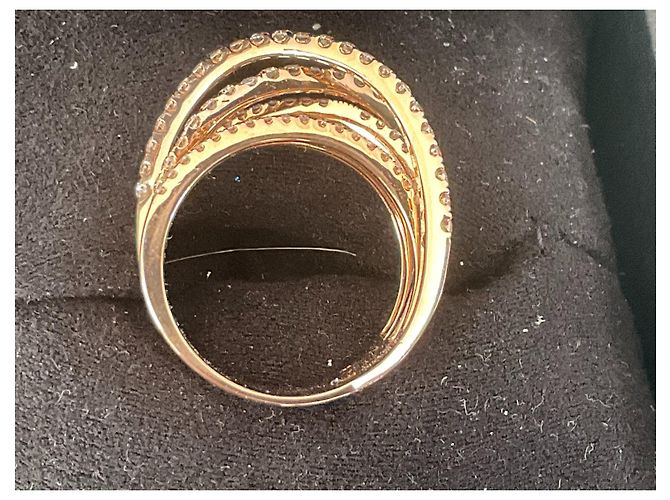 Autre Marque Anello in oro rosa 750 con 1,60 ct di diamanti D'oro - vista 3