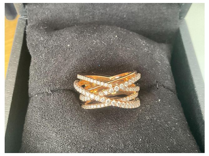 Autre Marque Anello in oro rosa 750 con 1,60 ct di diamanti D'oro - vista 5