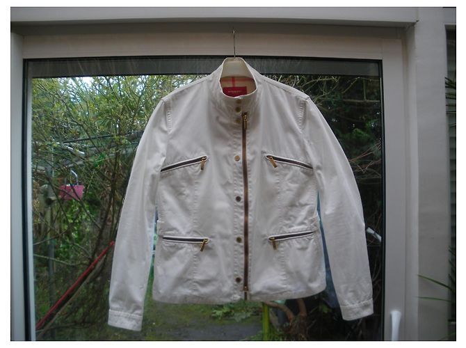 Burberry Jacke Weiß Baumwolle - Ansicht 2