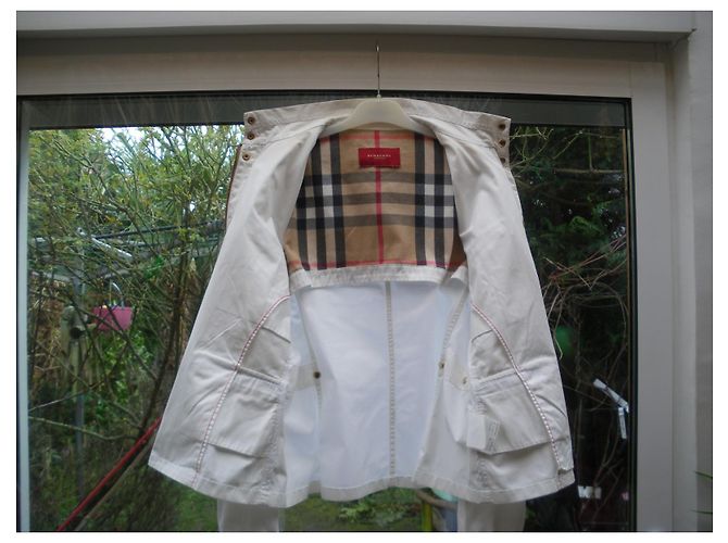 Burberry Jacke Weiß Baumwolle - Ansicht 3