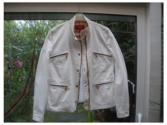 Burberry Jacke Weiß Baumwolle - Ansicht 5