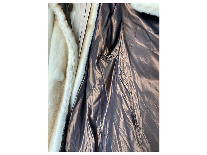 Abrigo de piel Fendi Beige Crema Bronce Crudo - vista 3