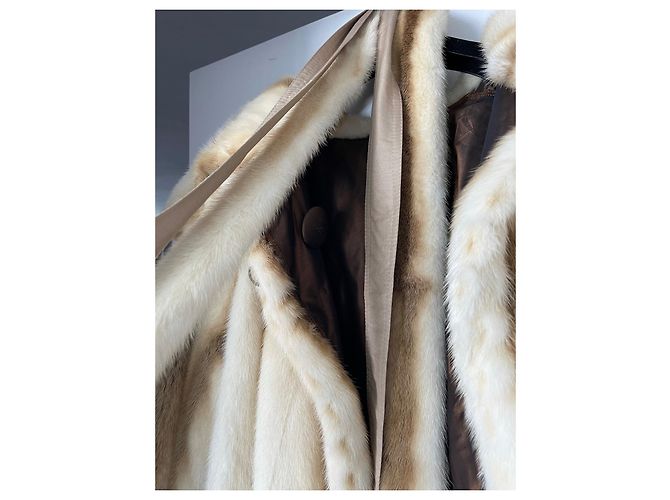 Abrigo de piel Fendi Beige Crema Bronce Crudo - vista 4
