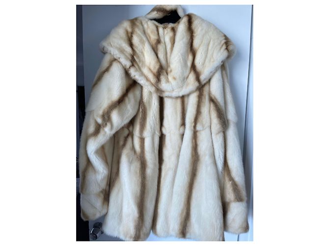 Abrigo de piel Fendi Beige Crema Bronce Crudo - vista 5