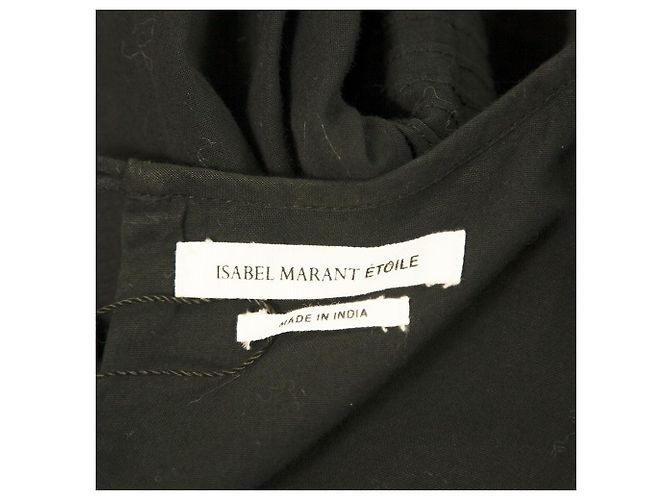 Isabel Marant Etoile Camicetta a maniche lunghe in pizzo di cotone nero Top size 38 - vista 5