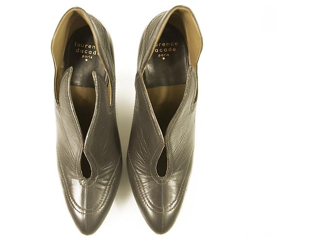 Laurence Dacade Grey Leather Wings High Heels Botines Botines tamaño 40 Gris antracita - vista 2