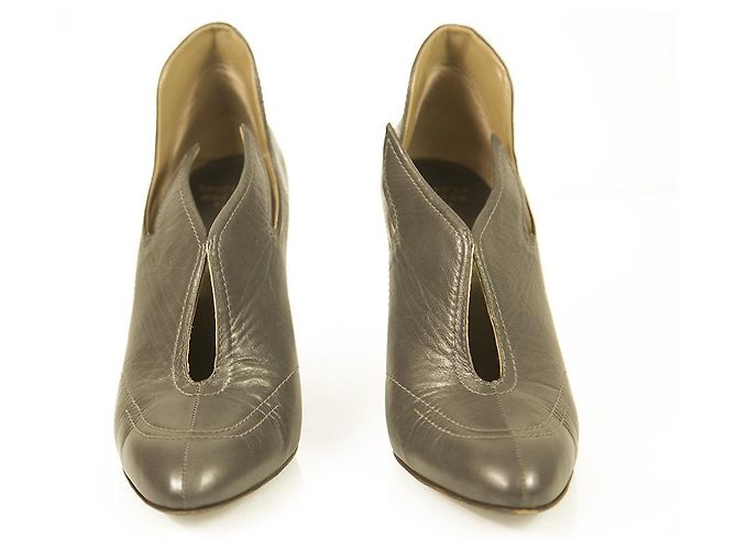 Laurence Dacade Grey Leather Wings High Heels Botines Botines tamaño 40 Gris antracita - vista 6