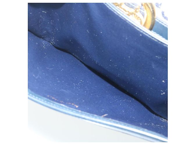 Céline CELINE C Borsa A Tracolla Carrozza Cavallo Macadam Tela Navy Auth 28465 - vista 23