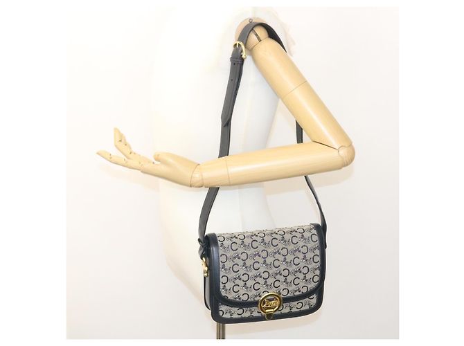 Céline CELINE C Borsa A Tracolla Carrozza Cavallo Macadam Tela Navy Auth 28465 - vista 26