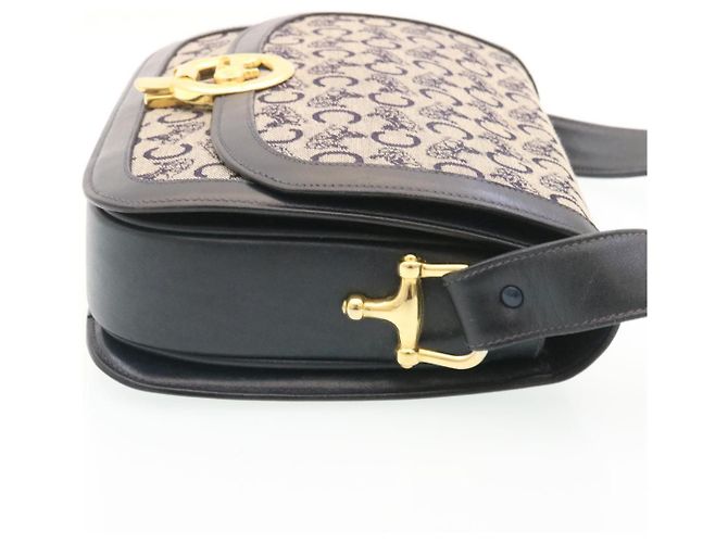 Céline CELINE C Borsa A Tracolla Carrozza Cavallo Macadam Tela Navy Auth 28465 - vista 3
