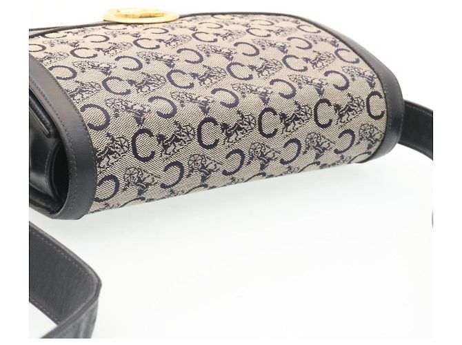 Céline CELINE C Borsa A Tracolla Carrozza Cavallo Macadam Tela Navy Auth 28465 - vista 6