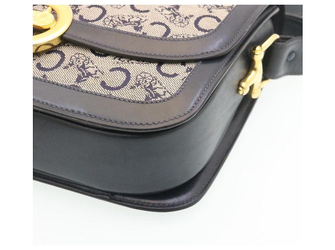 Céline CELINE C Borsa A Tracolla Carrozza Cavallo Macadam Tela Navy Auth 28465 - vista 9
