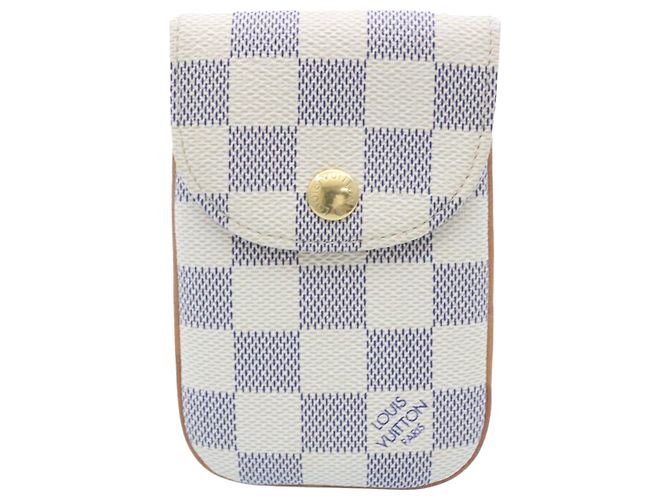 LOUIS VUITTON Damier Azur Etui Telephonne MM Custodia per cellulare LV Auth hs448 - vista 13