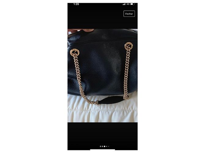 Borsa a mano Gucci Mala in pelle nera Nero - vista 3