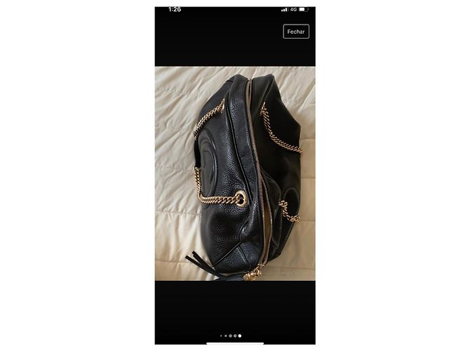 Borsa a mano Gucci Mala in pelle nera Nero - vista 4