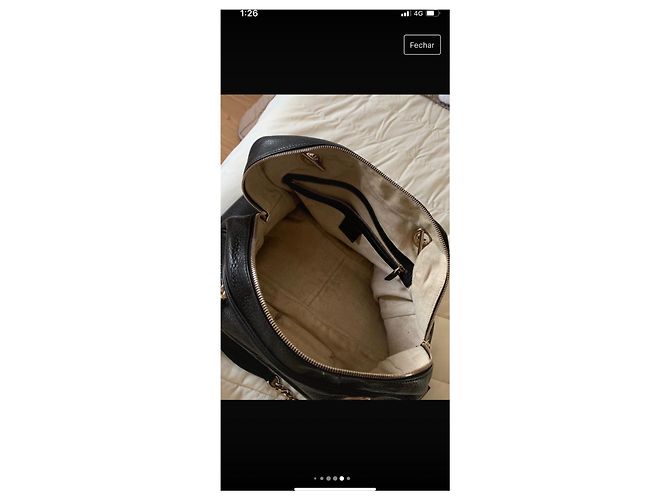 Borsa a mano Gucci Mala in pelle nera Nero - vista 5