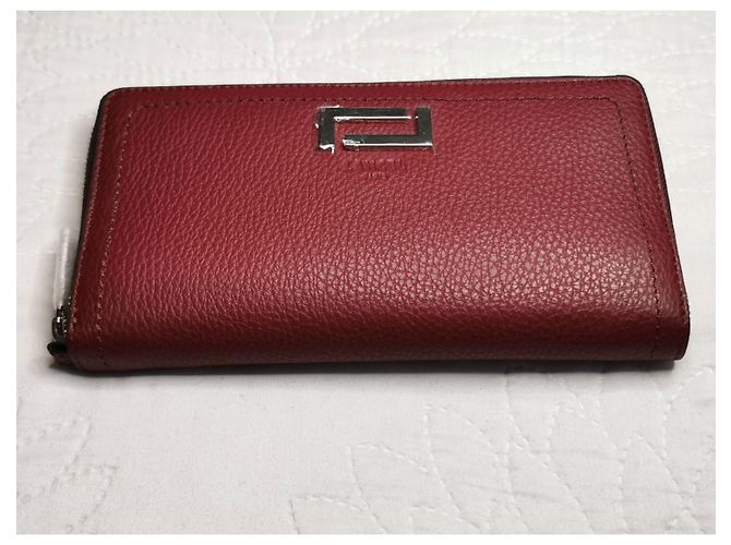 Lancel Zip Continental Wallet Blackcurrant Leather Dark red Silver hardware - view 10