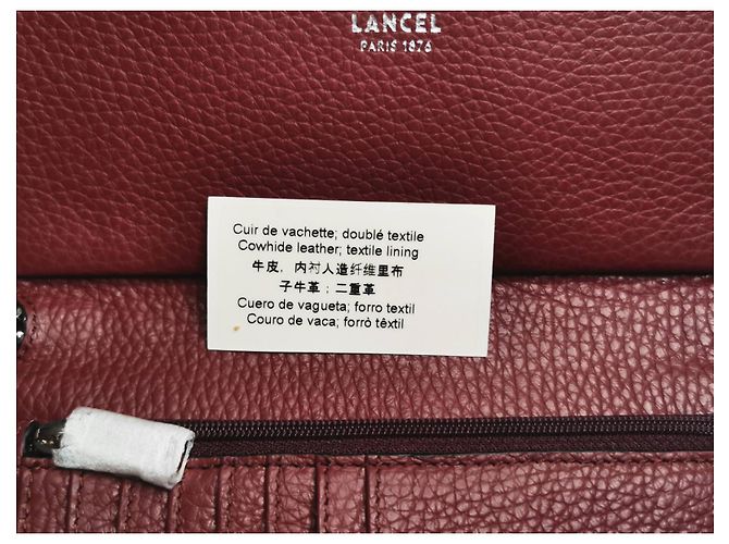 Lancel Zip Continental Wallet Blackcurrant Leather Dark red Silver hardware - view 7