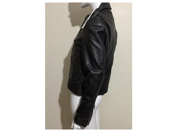 Each X Other Schwarze Lederjacke im Bikerstil - Ansicht 2