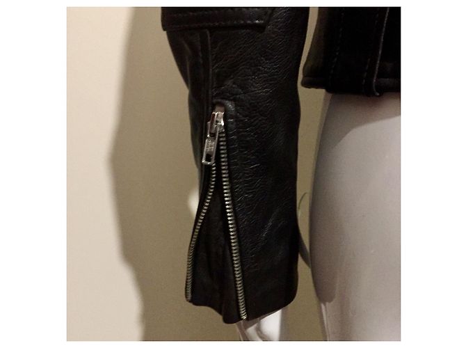 Each X Other Schwarze Lederjacke im Bikerstil - Ansicht 4