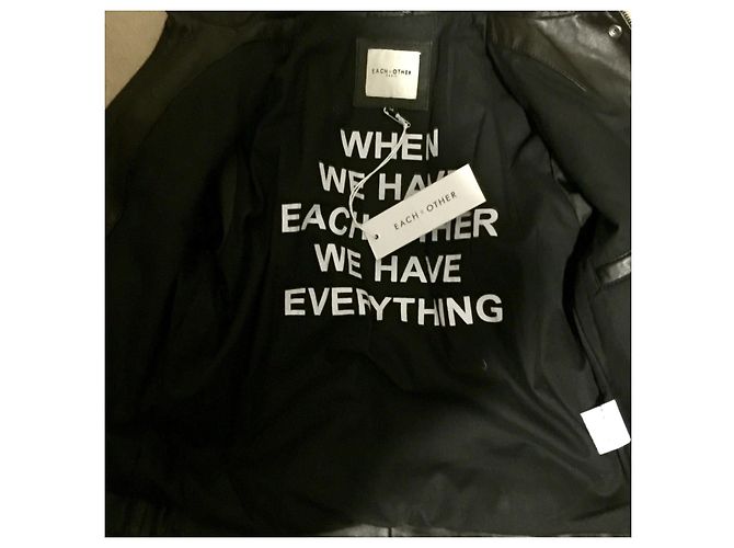 Each X Other Schwarze Lederjacke im Bikerstil - Ansicht 5