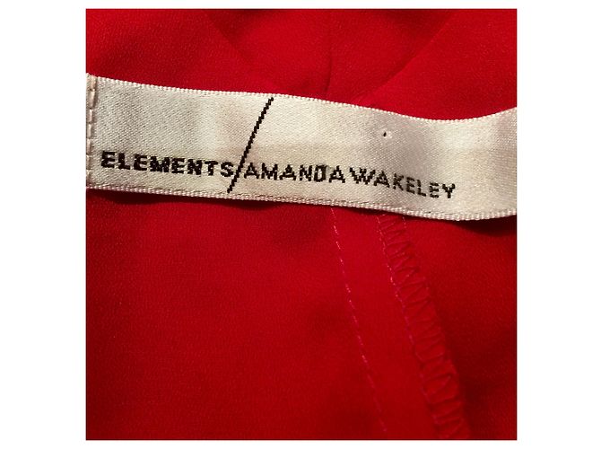 Amanda Wakeley Rotes Chiffonkleid mit Perlenstickerei - Ansicht 7