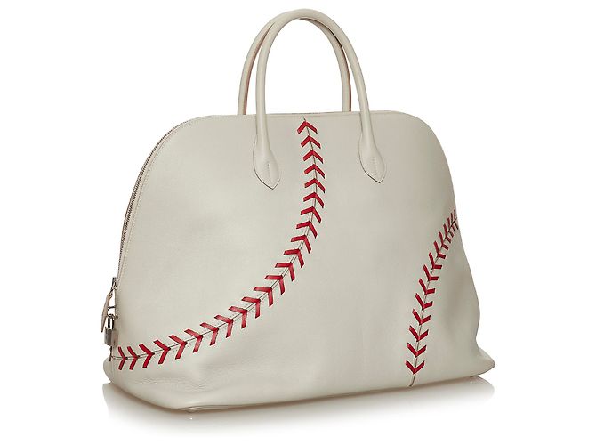 Hermès Bolide di baseball bianco di Hermes 45 Rosso Crudo - vista 2
