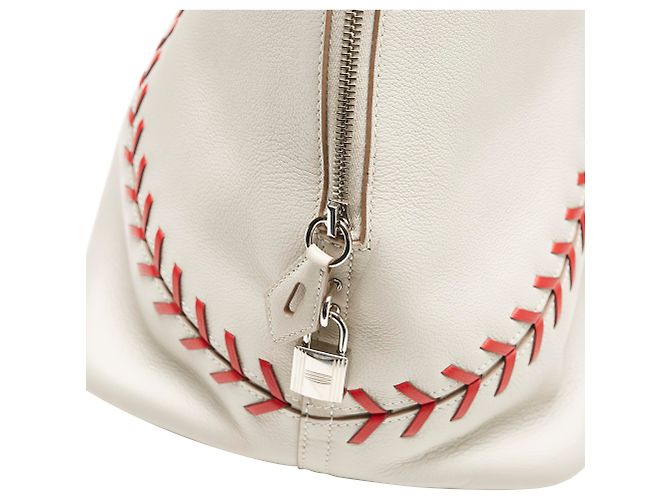 Hermès Bolide di baseball bianco di Hermes 45 Rosso Crudo - vista 8